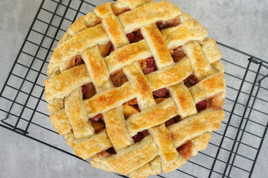 Peach & Rhubarb Pie